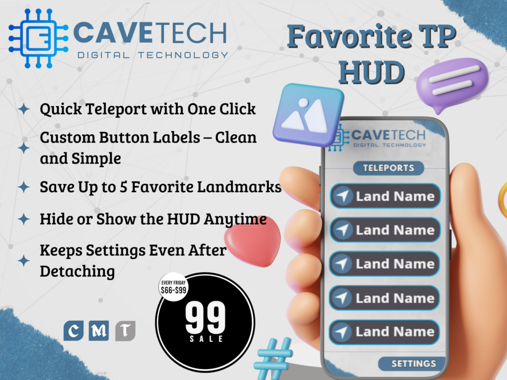 Favorite TP HUD	&lt;a href=&quot;http://maps.secondlife.com/secondlife/Bekkers/85/98/1505&quot; target=&quot;_blank&quot;&gt;Teleport&lt;/a&gt;