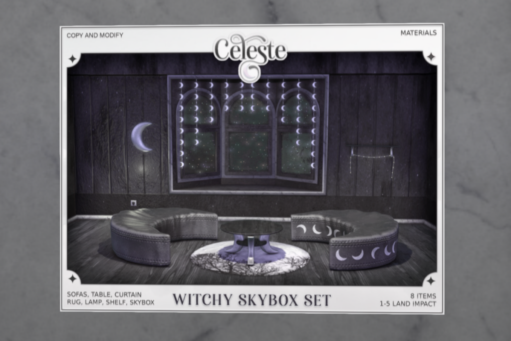Witchy Skybox Set	&lt;a href=&quot;http://maps.secondlife.com/secondlife/WideWorld%20Amethysta/55/203/23&quot; target=&quot;_blank&quot;&gt;Teleport&lt;/a&gt;