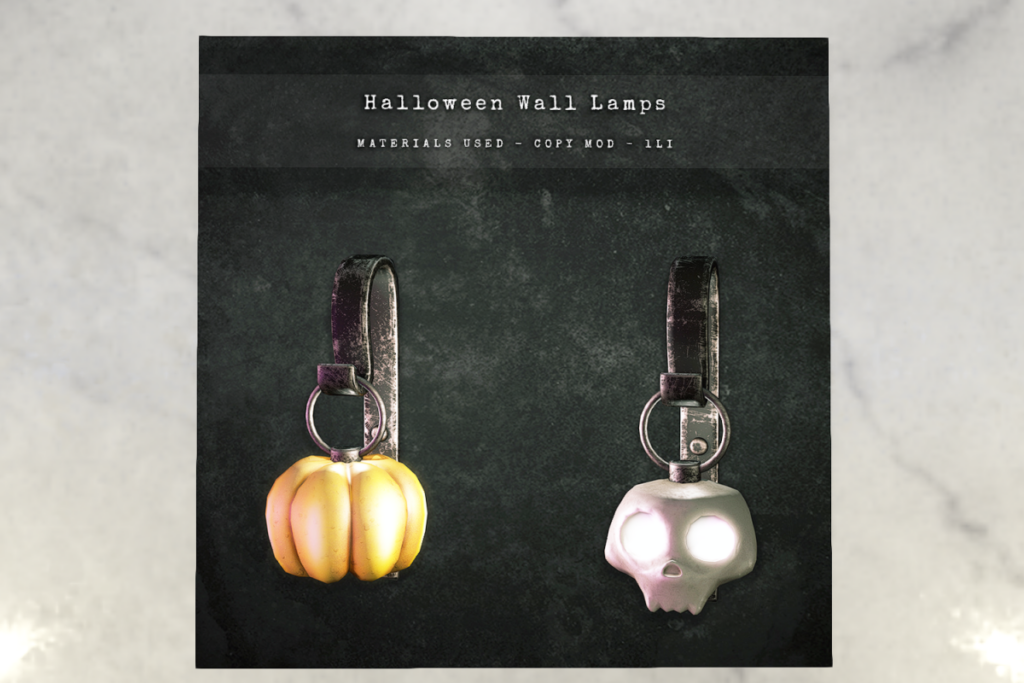 Halloween Wall Lamps	&lt;a href=&quot;http://maps.secondlife.com/secondlife/WideWorld%20Amethysta/55/203/23&quot; target=&quot;_blank&quot;&gt;Teleport&lt;/a&gt;