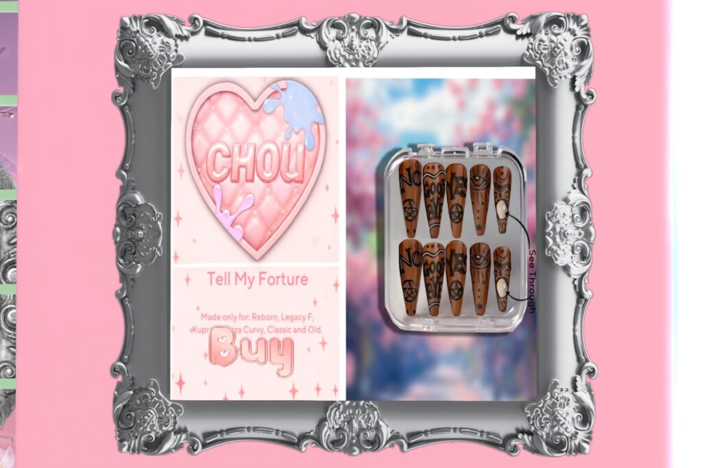 Tell My Fortune Mesh Nails - BellezaOG/BellezaEvoX/Inithium/Legacy/Reborn, L$399