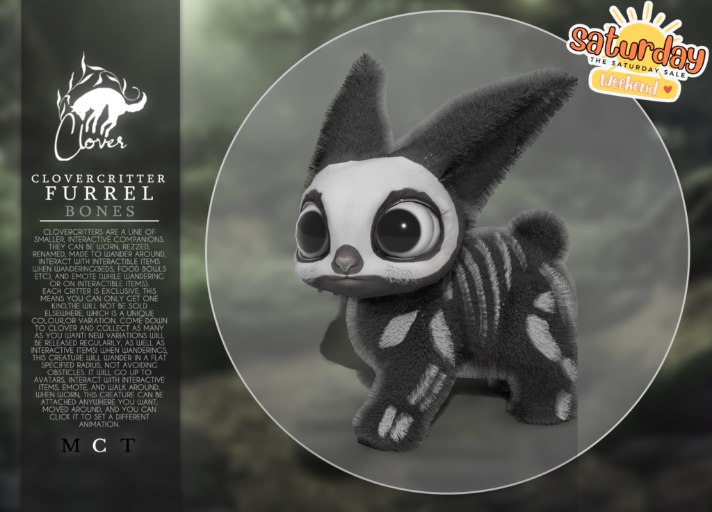 Bones Furrel Animated Pet	&lt;a href=&quot;https://maps.secondlife.com/secondlife/RAWR/190/133/21&quot; target=&quot;_blank&quot;&gt;Teleport&lt;/a&gt;