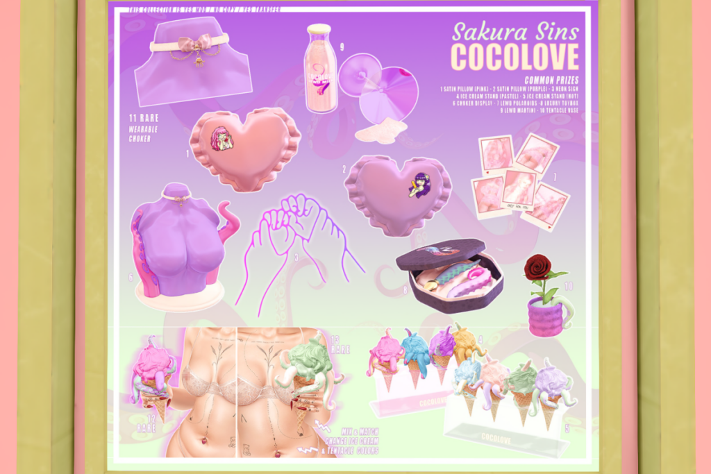 Sakura Sins Gacha, L$65 per play/L$2700 FP