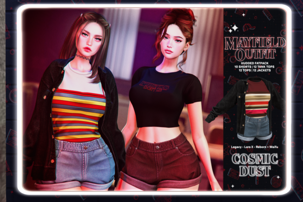 Mayfield Outfit - Legacy/MaitreyaX/Reborn/+mods, L$200-L$220 each/L$1100-L$1300 each FP/L$2799 MP