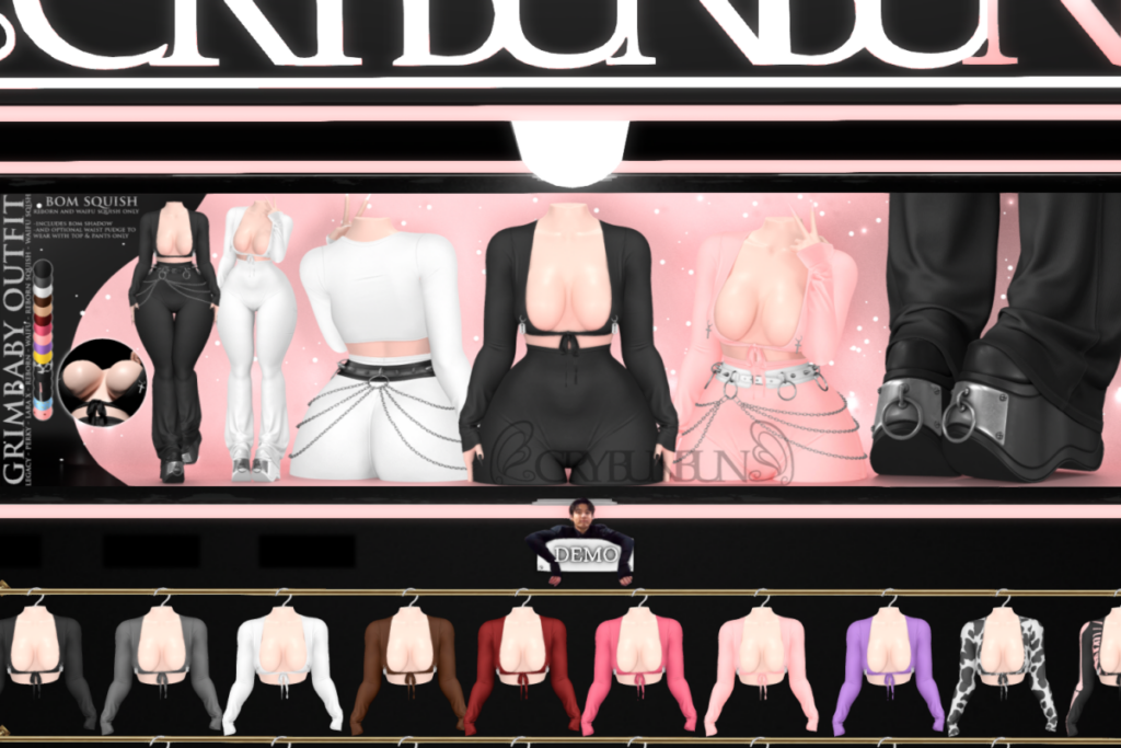 Grimbaby Top, Chain, &amp; Pants - Reborn/+mods, L$245-L$415 each/L$1250-L$2150 each FP/L$4000 MP