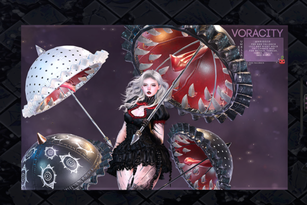 Voracity Umbrella, L$249 each/L$1666 FP