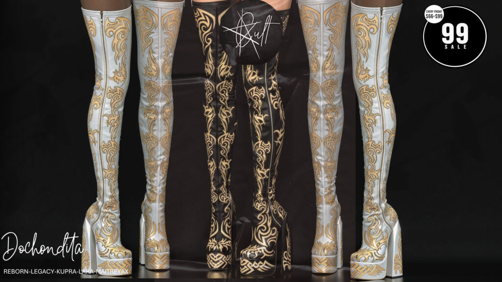 Dochondita Boots - Inithium/Legacy/Maitreya/Reborn/+mods	&lt;a href=&quot;http://maps.secondlife.com/secondlife/Cult%20Coven/129/75/33&quot; target=&quot;_blank&quot;&gt;Teleport&lt;/a&gt;