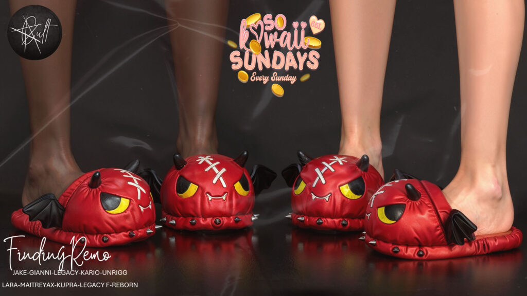 Finding Remo Slippers - Gianni/Inithium/Jake/Kario/Legacy F+M/Maitreya/Reborn/Unrigged/+mods	&lt;a href=&quot;http://maps.secondlife.com/secondlife/Cult%20Coven/129/75/33&quot; target=&quot;_blank&quot;&gt;Teleport&lt;/a&gt;