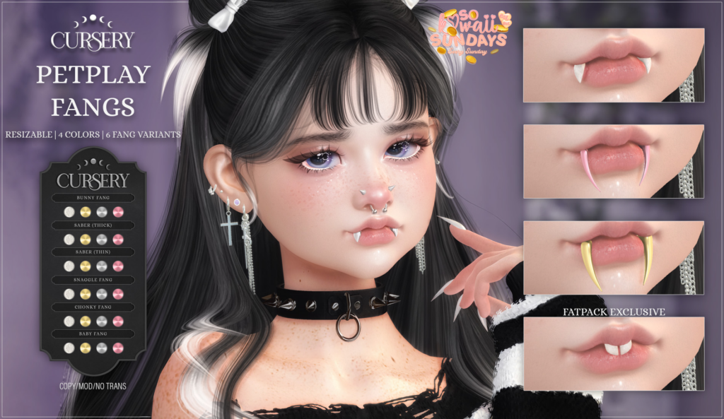 Pet Play Fangs Accessory	&lt;a href=&quot;http://maps.secondlife.com/secondlife/Whispering%20Oaks/71/175/2181&quot; target=&quot;_blank&quot;&gt;Teleport&lt;/a&gt;