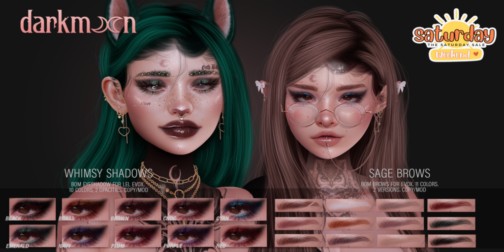 Whimsy Shadows - EvoX | Sage Brows - EvoX	&lt;a href=&quot;http://maps.secondlife.com/secondlife/Lovespell/188/69/701&quot; target=&quot;_blank&quot;&gt;Teleport&lt;/a&gt;