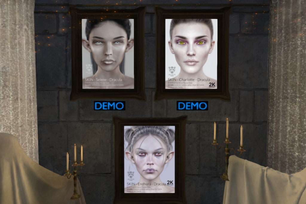 Selene, Charlotte and Endhora Skins in Dracula - EvoX/Velour, L$99 each