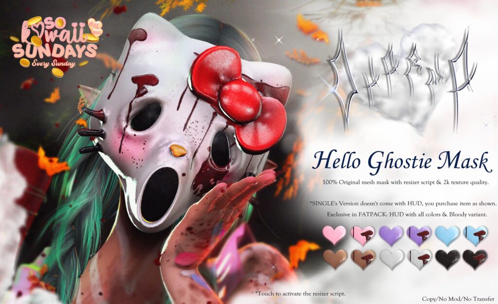 Hello Ghostie Mask	&lt;a href=&quot;http://maps.secondlife.com/secondlife/Ancient%20Sanctuary/62/218/1704&quot; target=&quot;_blank&quot;&gt;Teleport&lt;/a&gt;