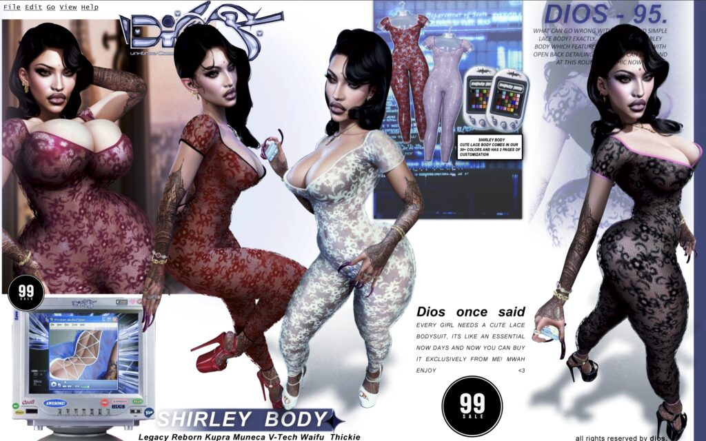 Shirley Bodysuit - Inithium/Legacy/Reborn/Yentements/+mods	&lt;a href=&quot;http://maps.secondlife.com/secondlife/DIOS/143/71/2564&quot; target=&quot;_blank&quot;&gt;Teleport&lt;/a&gt;