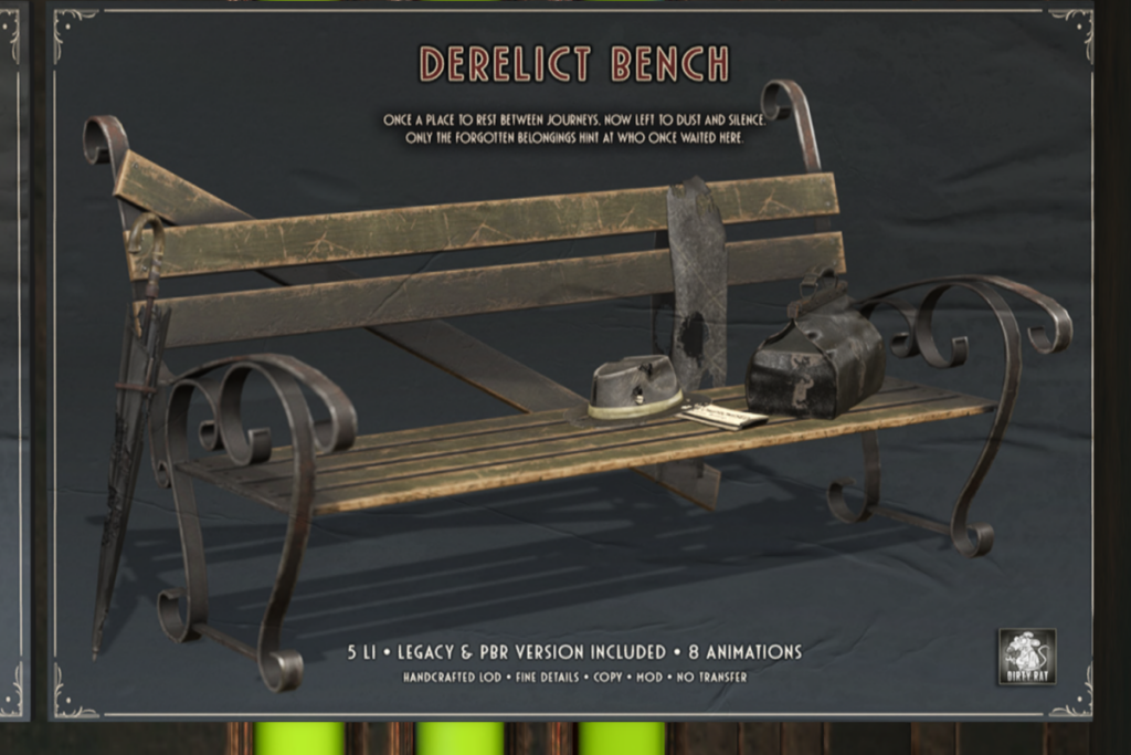 Derelict Bench, L$415
