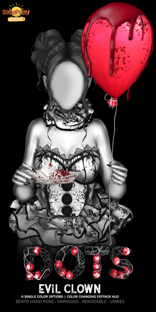 Evil Clown Holdables	&lt;a href=&quot;http://maps.secondlife.com/secondlife/Mug/82/232/33&quot; target=&quot;_blank&quot;&gt;Teleport&lt;/a&gt;