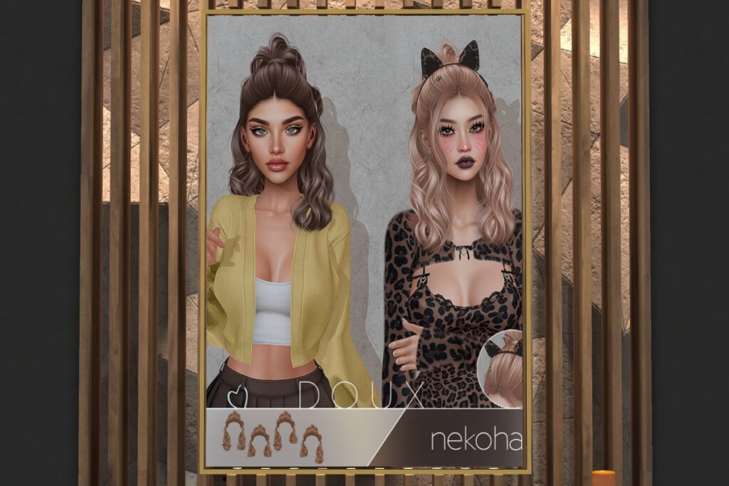 Nekoha Hairstyle, L$400 Basic Pack/L$175 Deluxe HUD/L$525 FP