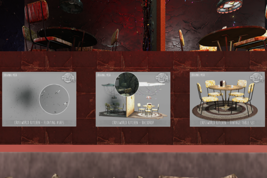 Crossworld Kitchen Set, L$75-L$775 each/L$875 FP