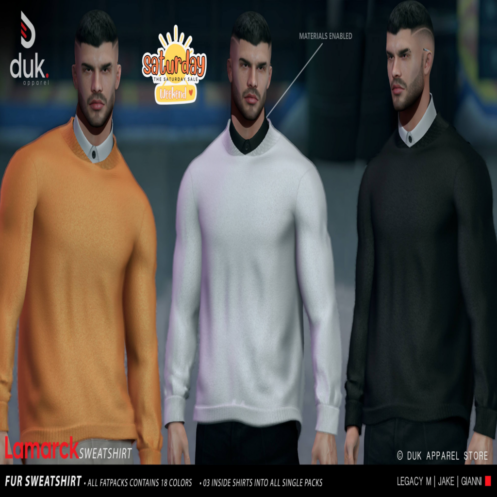 Lamarck Sweatshirt - Gianni/Jake/Legacy	&lt;a href=&quot;http://maps.secondlife.com/secondlife/Heartbreak/139/143/94&quot; target=&quot;_blank&quot;&gt;Teleport&lt;/a&gt;