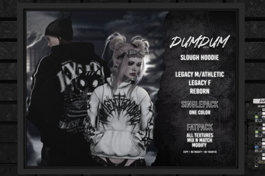 Slough Hoodie - Legacy F+M/Reborn/+mods, L$369 each/L$1699 FP