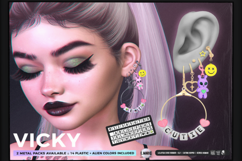 Vicky Earrings - Catwa/Genus/EvoX, L$299 each