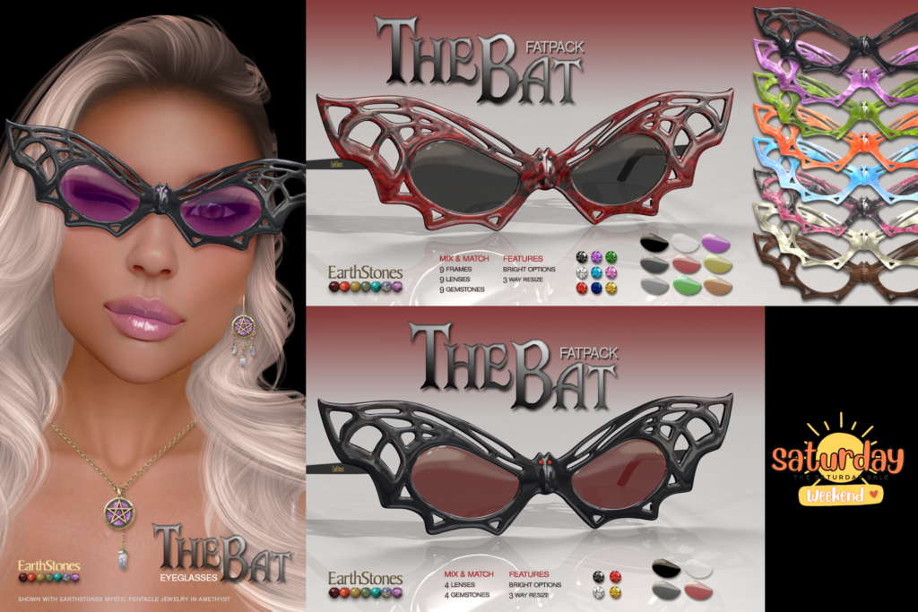 The Bat Glasses	&lt;a href=&quot;http://maps.secondlife.com/secondlife/EarthBound/124/139/25&quot; target=&quot;_blank&quot;&gt;Teleport&lt;/a&gt;