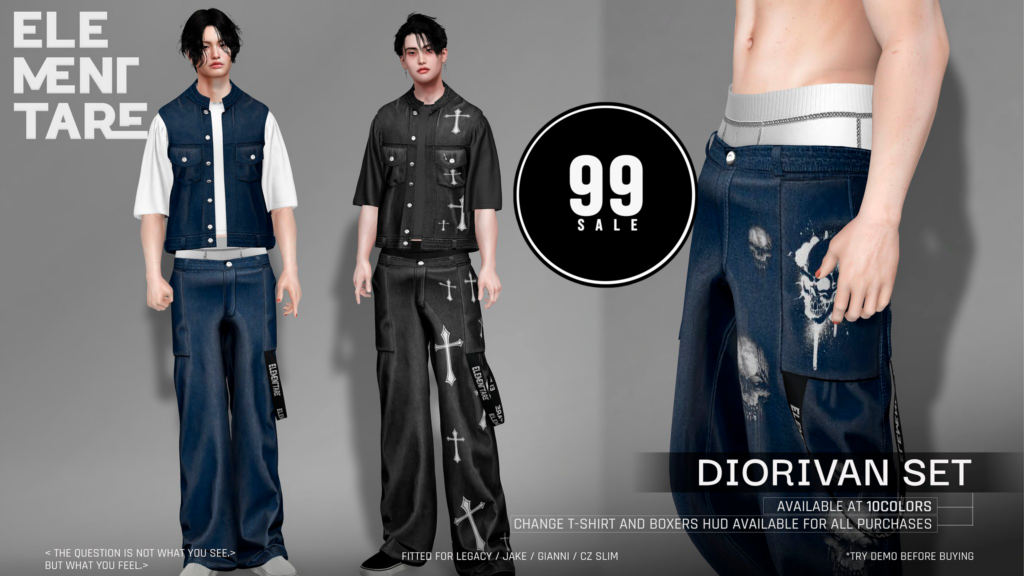 Diorivan Set - CZ Slim/Gianni/Jake/Legacy	&lt;a href=&quot;http://maps.secondlife.com/secondlife/Heartbreak/131/129/166&quot; target=&quot;_blank&quot;&gt;Teleport&lt;/a&gt;
