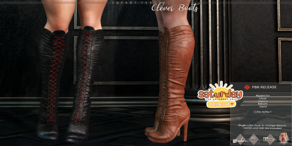 Clever Boots - GenX/Legacy/MaitreyaX/Reborn	&lt;a href=&quot;http://maps.secondlife.com/secondlife/Heavens%20Gate/113/99/85&quot; target=&quot;_blank&quot;&gt;Teleport&lt;/a&gt;