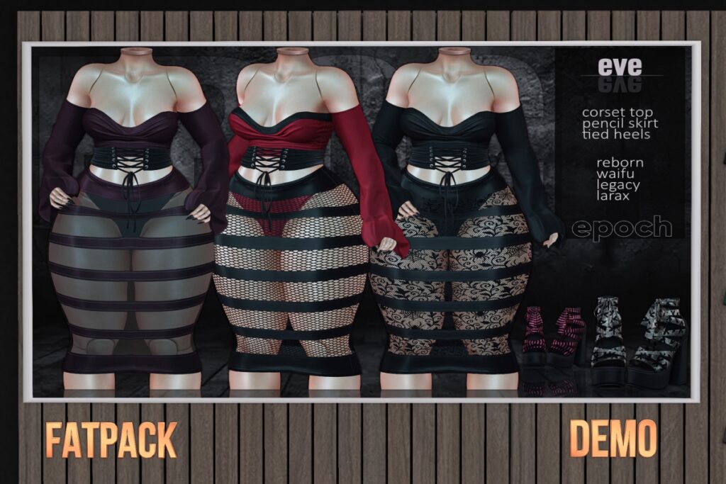 Eve Outfit - Legacy/MaitreyaX/Reborn/+mods, L$225 each/L$2525 FP