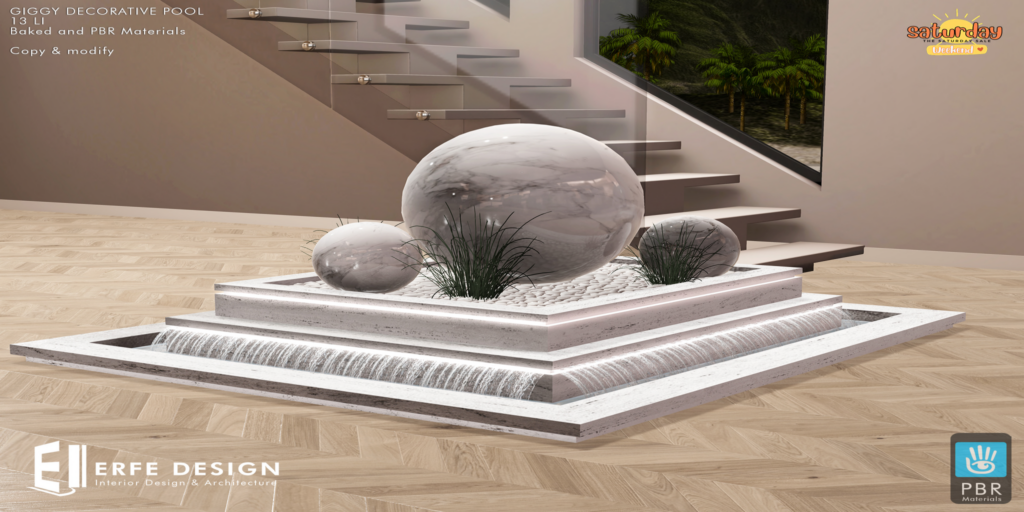 Giggy Decorative Pool	&lt;a href=&quot;http://maps.secondlife.com/secondlife/Corona/143/146/23&quot; target=&quot;_blank&quot;&gt;Teleport&lt;/a&gt;