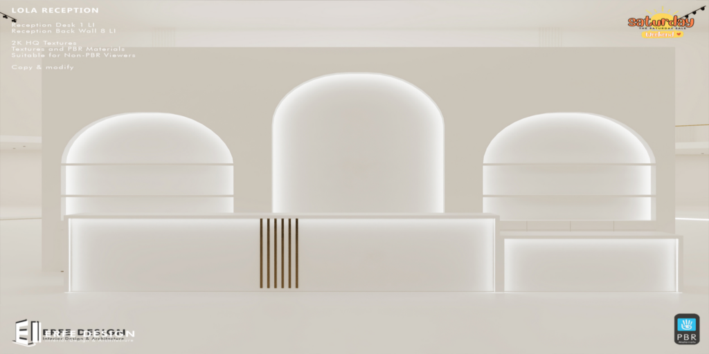 Lola Reception Decor Set	&lt;a href=&quot;http://maps.secondlife.com/secondlife/Corona/143/146/23&quot; target=&quot;_blank&quot;&gt;Teleport&lt;/a&gt;