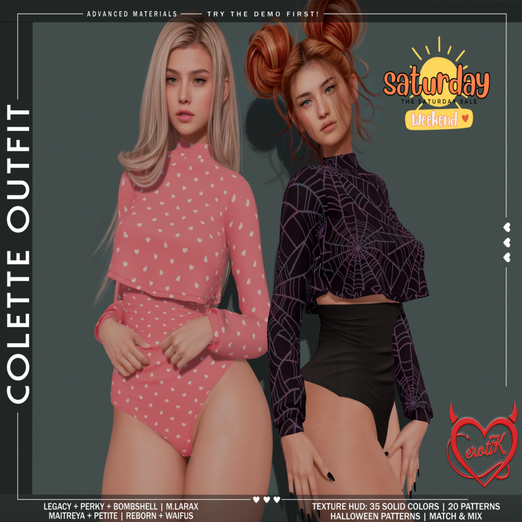Colette Outfit - Legacy/Maitreya/Reborn/+mods	&lt;a href=&quot;http://maps.secondlife.com/secondlife/WIP/110/141/1501&quot; target=&quot;_blank&quot;&gt;Teleport&lt;/a&gt;
