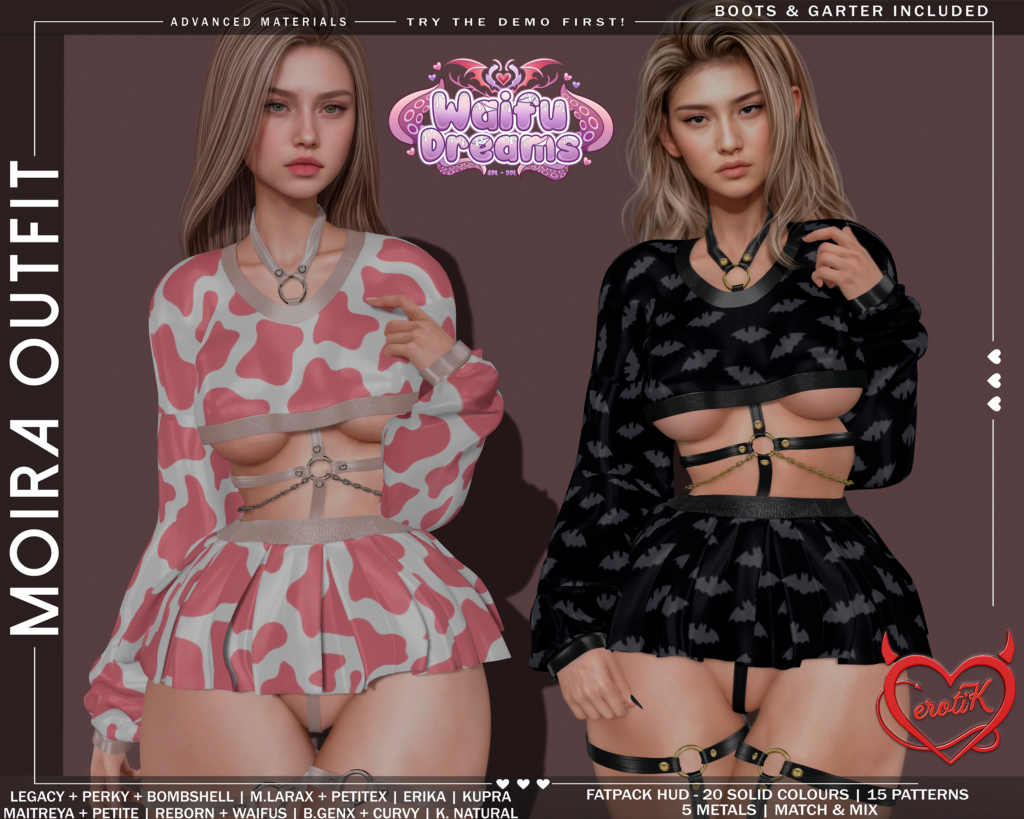 Moira Outfit - Erika/GenX/Inithium/Legacy/Maitreya/Reborn/+mods	&lt;a href=&quot;http://maps.secondlife.com/secondlife/WIP/110/141/1501&quot; target=&quot;_blank&quot;&gt;Teleport&lt;/a&gt;