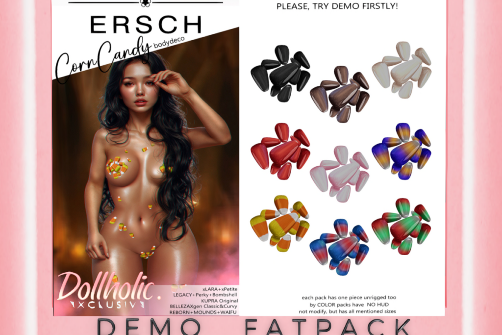 Corn Candy Body Deco - GenX/Inithium/Legacy/MaitreyaX/Reborn/+mods, L$249 each/L$999 FP