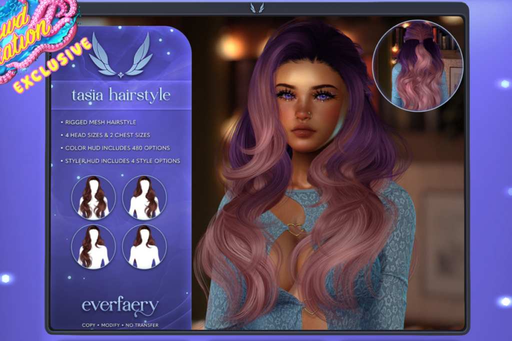 Tasia Hairstyle, L$400 Color Pack/L$175 Style HUD