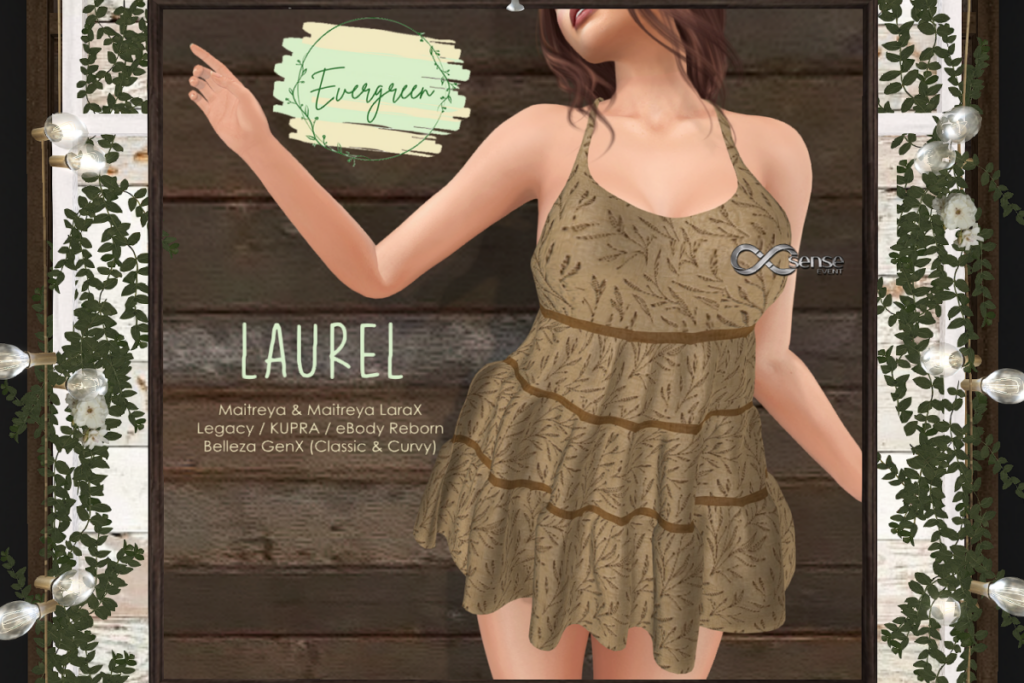 Laurel Dress - GenX/Inithium/Legacy/Maitreya/Reborn/+mods, L$150 each/L$799 FP