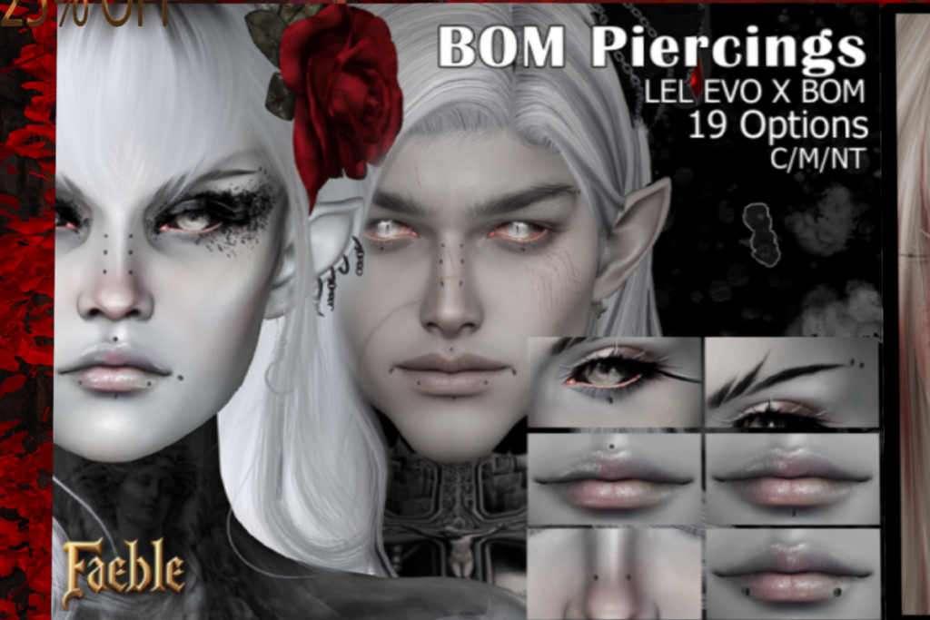 BOM Piercings - EvoX, L$300