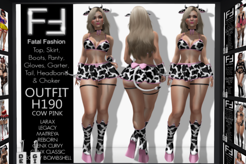 Outfit H190 Pink Cow - GenX/Legacy/Maitreya/Reborn/+mods, L$99