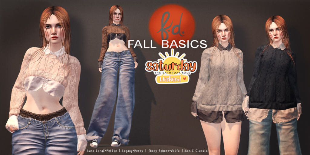 Fall Basics Outfit - GenX Classic/Legacy/Maitreya/Reborn/+mods	&lt;a href=&quot;https://maps.secondlife.com/secondlife/fd%20mainstore/128/51/51&quot; target=&quot;_blank&quot;&gt;Teleport&lt;/a&gt;