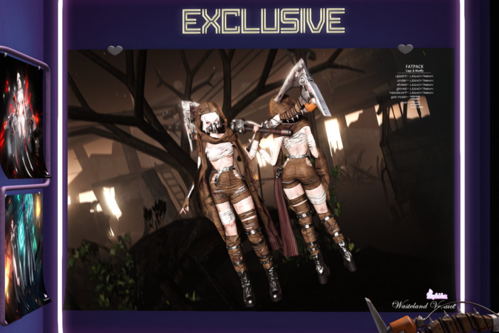 Wasteland Verdict Top, Shorts, Boots, &amp; Accessories - Legacy/Reborn, L$200-L$250 each/L$688-L$988 each FP/L$3688 MP