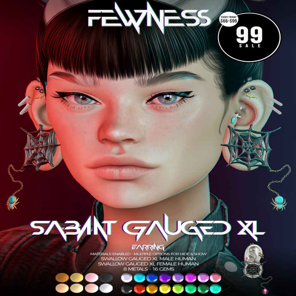 Sabbat Gauged Earrings - Swallow Gauged Ears XL F+M	&lt;a href=&quot;http://maps.secondlife.com/secondlife/Moonstar/141/89/43&quot; target=&quot;_blank&quot;&gt;Teleport&lt;/a&gt;