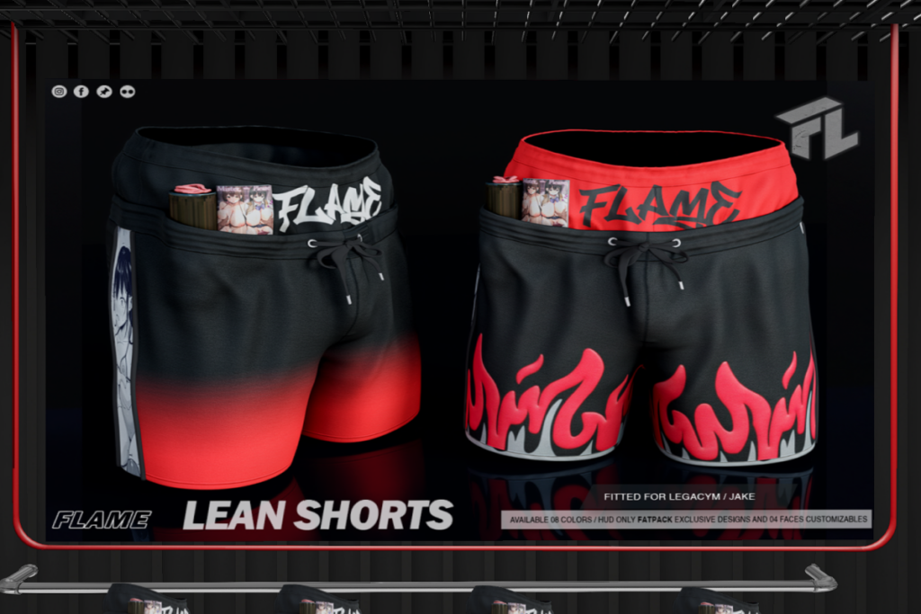 Lean Shorts - Jake/Legacy, L$269 each/L$999 FP