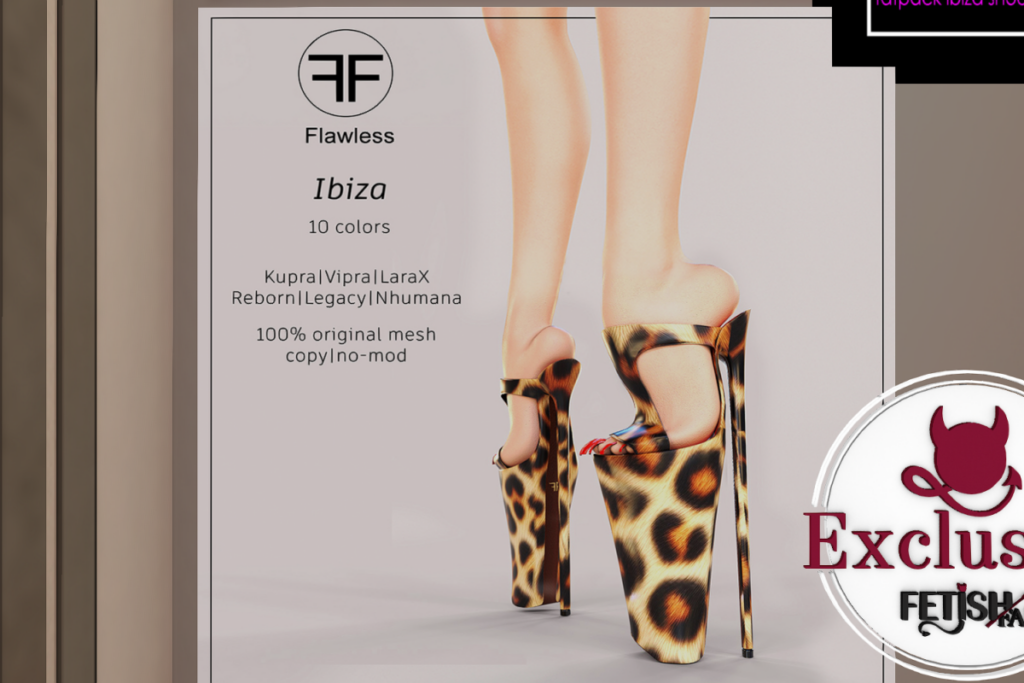 Ibiza Heels - Inithium/Legacy/Maitreya/Nhumana/Reborn/+mods, L$490 each/L$1290 FP