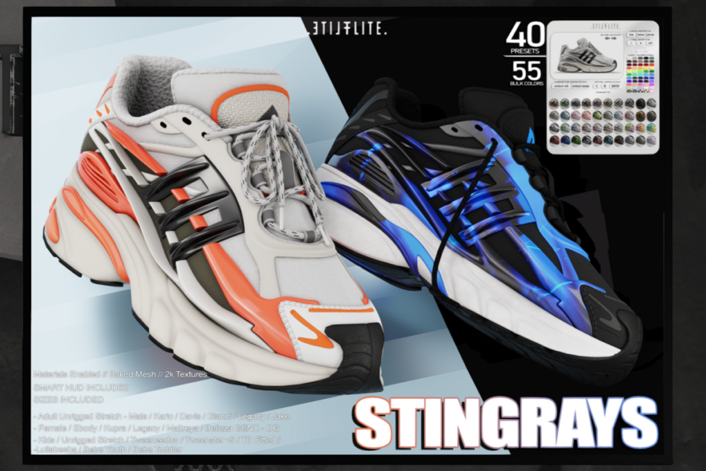 Stingrays Shoes - See Ad For Fits, L$349 each/L$ 1999 FP
