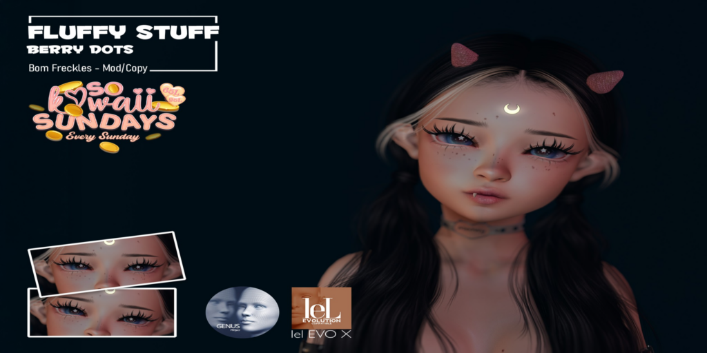Berry Dots Freckles - EvoX/Genus	&lt;a href=&quot;http://maps.secondlife.com/secondlife/Horizons%20Obern/18/67/2957&quot; target=&quot;_blank&quot;&gt;Teleport&lt;/a&gt;