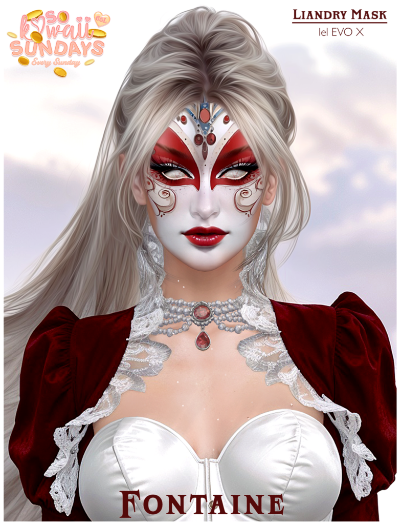Liandry Mask - EvoX	&lt;a href=&quot;https://maps.secondlife.com/secondlife/VELOUR/66/140/83&quot; target=&quot;_blank&quot;&gt;Teleport&lt;/a&gt;