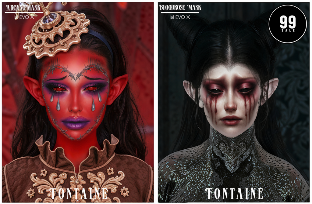 Arcano Mask - EvoX | Bloodrose Mask - EvoX	&lt;a href=&quot;https://maps.secondlife.com/secondlife/VELOUR/66/140/83&quot; target=&quot;_blank&quot;&gt;Teleport&lt;/a&gt;