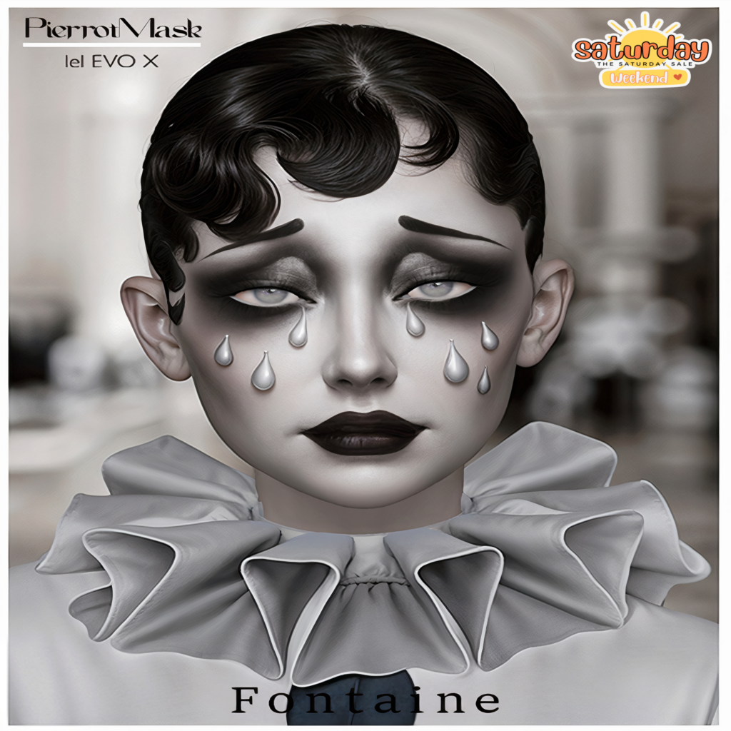 Pierrot Mask - EvoX	&lt;a href=&quot;https://maps.secondlife.com/secondlife/VELOUR/66/140/83&quot; target=&quot;_blank&quot;&gt;Teleport&lt;/a&gt;