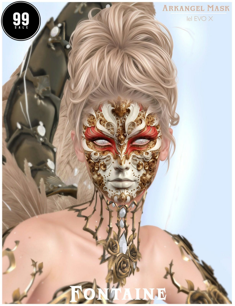 Arkangel Mask - EvoX	&lt;a href=&quot;https://maps.secondlife.com/secondlife/VELOUR/66/140/83&quot; target=&quot;_blank&quot;&gt;Teleport&lt;/a&gt;