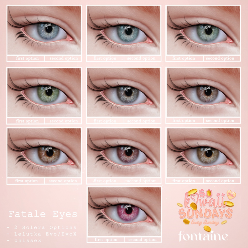 Fatale Eyes - Evo/EvoX	&lt;a href=&quot;https://maps.secondlife.com/secondlife/VELOUR/66/140/83&quot; target=&quot;_blank&quot;&gt;Teleport&lt;/a&gt;
