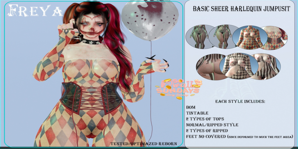 Basic Sheer Harlequin Jumpsuit - BOM	&lt;a href=&quot;https://maps.secondlife.com/secondlife/Daisy/13/29/1168&quot; target=&quot;_blank&quot;&gt;Teleport&lt;/a&gt;
