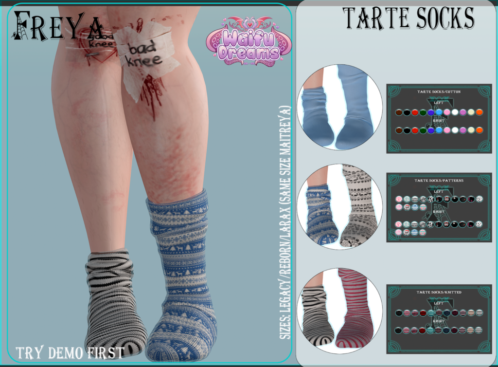 Tarte Socks - Legacy/Maitreya/Reborn/+mods